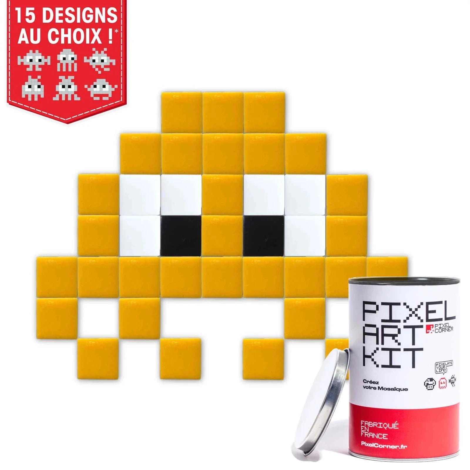 Little Alien - Art kit mosaïque Pixel Corner Jaune